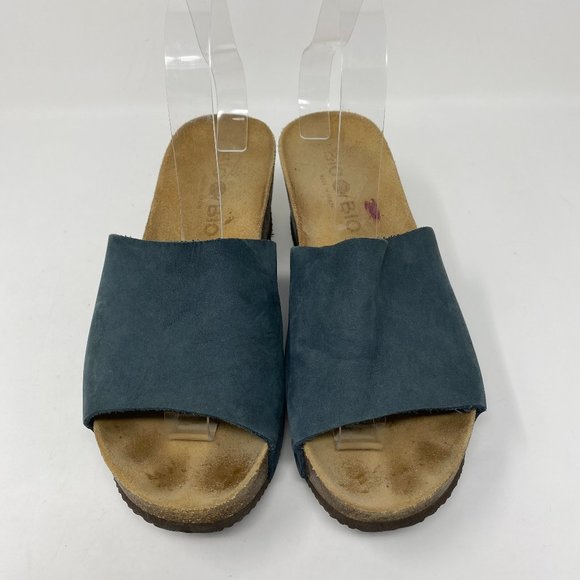 Bio Bio Womens Sandals Leather Wedge Slides Size 8 - Picture 5 of 13